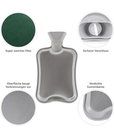 Blum Valley 1.5L Heat Bottle for Babies | Washable Fluffy Hot Water Bottle | Natural Rubber | Safe & Gentle Design | Eco-Friendly Green Polar Leaves - Buy Online on GoSupps.com