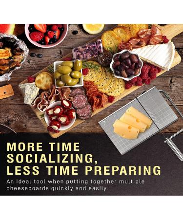 Cheese Slicer with Wire - Accurate Size Scale, Ideal for Charcuterie Boards - Includes 8 Extra Wires - Buy Online on GoSupps.com
