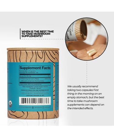 Lions Mane Mushroom Organic Supplement - 200 Veggie Caps for Immune Support & Cognitive Function | Wellnest.Store - Buy Online on GoSupps.com
