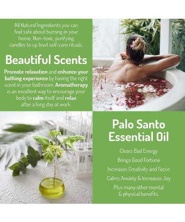 Soy Wax Candle - Palo Santo & Eucalyptus Aromatherapy for Stress Relief Chakra Balancing & Meditation - 9 oz - Buy Online on GoSupps.com