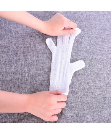 Hotop Dual-sided Exfoliating Shower Gloves - 4 Pairs | Body Bath Scrubs in White - Buy Online on GoSupps.com