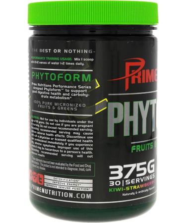 Prime Nutrition Phytoform Fruits & Greens 375g | 30 Servings - Kiwi-Strawberry Flavor - Buy Online on GoSupps.com