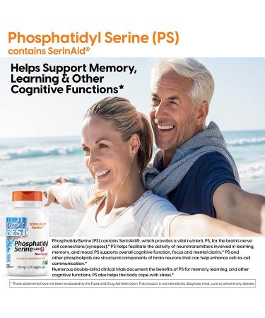 Doctor's Best Phosphatidylserine 100 mg - 120 Veggie Caps for Cognitive Support - Buy Online on GoSupps.com