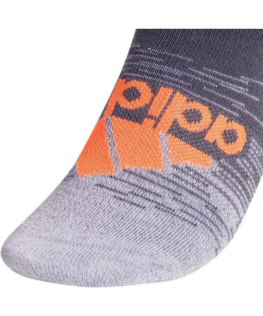adidas Boys' Youth Superlite Badge of Sport 6-Pack No Show Socks - Large, Onix Grey/Signal Orange - Buy Online on GoSupps.com