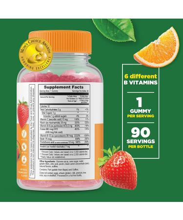 Kids Vitamin B Complex with Vitamin C Gummies - Natural Flavor Supplement for Energy and Nerve Support - 90 Gummies - Buy Online on GoSupps.com