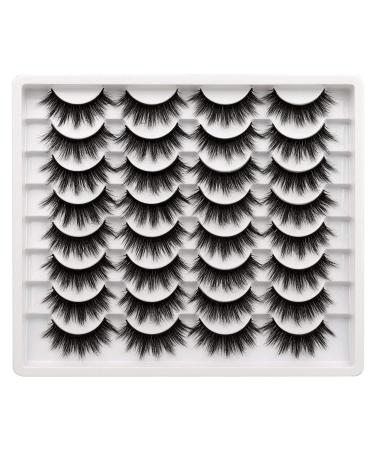 Yawamica 3D Mink Fluffy False Eyelashes Pack - 16 Pairs Natural and Dramatic Faux Mink Lashes - Handmade 18MM Multipack - Desire - Buy Online on GoSupps.com