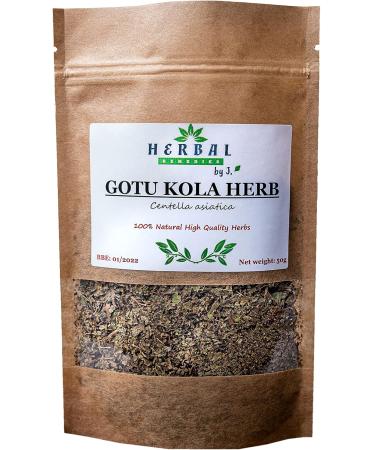 Gotu Kola Tea Dried Herb Loose Leaf - 50g - Centella asiatica Hydrocotyle Pennywort - Herbal Remedies by J. - Wakrotka - Buy Online on GoSupps.com