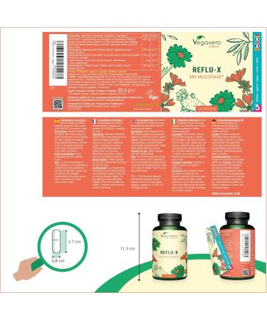 Vegavero Complex Gastric Reflux | 100% NATURAL | 120 Capsules | With Plant Extracts: Prickly Pear + Olive Leaves + Chamomile + Mallow | Stomach Burns | No Additives | Vegan - Buy Online on GoSupps.com