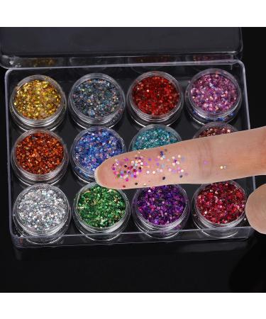 12 Pieces Nail & Body Glitter Sequins - Perfect for Festivals & Parties | Shine Bright with Makeup & Hair Glitter - Buy Online on GoSupps.com