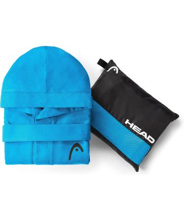 Buy Kids' Microfiber Bathrobe with Hood & Pockets - Quick-Drying & Absorbent for Swimming | Head Active Blue (Ages 7-9) - Buy Online on GoSupps.com