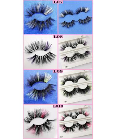 25mm Colored Mink Lashes - Dramatic Fluffy False Eyelashes for Festivals & Cosplay - 20 Pairs - Buy Online on GoSupps.com