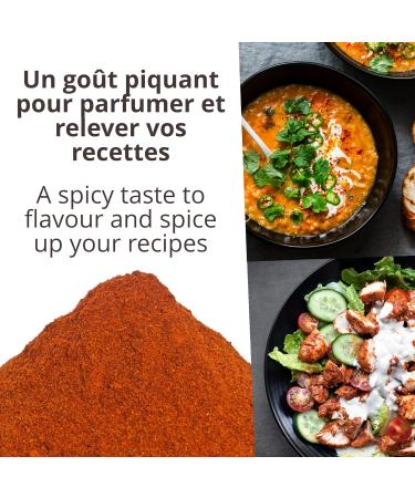 Khla - Organic Red Pepper Powder - Bag 250g - Intensity 5 out of 10 Scoville Scale - Natural Hot Dried Ground Pepper - Spicy - Buy Online on GoSupps.com