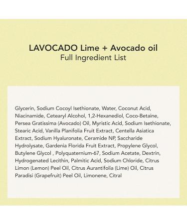 Whipped Cream Vegan Cleanser - Avocado & Lime for Dry Skin | Extra Deep Moisturizing Face Cleanser with Niacinamide & Hyaluronic Acid | 120ML Korean Skincare by Lavocado - Buy Online on GoSupps.com