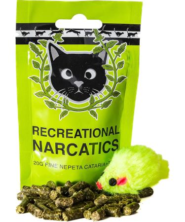 Recreational Narcatics All Natural Pelletized Catnip +Toy Fine Nepeta Cataria Stimulates Excites and Boosts Curiosity Benefits Play and Reduces Anxiety in Cats - Buy Online on GoSupps.com