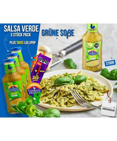 Salsa Verde Sharf Sseess - Pack of 3 Hot Sauce Set | Clement Jacques Mexican Tomato Chili Sauce & Takis Fuego Lollipop | International Shipping Available - Buy Online on GoSupps.com