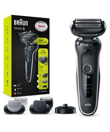 Braun Series 5 Electric Shaver With Beard Trimmer Body Groomer & Charging Stand Wet & Dry 100% Waterproof UK 2 Pin Plug 50-W4650cs White Razor Rated Which Best Buy