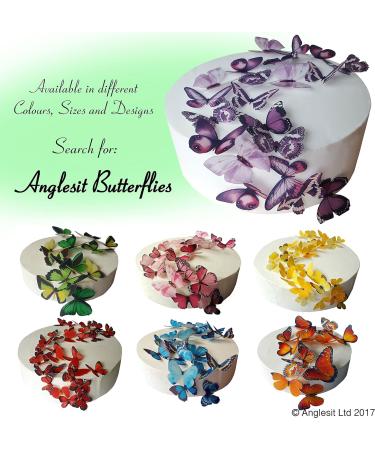 24 X PRE-CUT BEAUTIFUL MEDIUM YELLOW BUTTERFLIES EDIBLE RICE/WAFER PAPER PRE CUT CUPCAKE CAKE DESSERT TOPPERS BIRTHDAY PARTY WEDDING BABY SHOWER DECORATIONS (Medium) - Buy Online on GoSupps.com