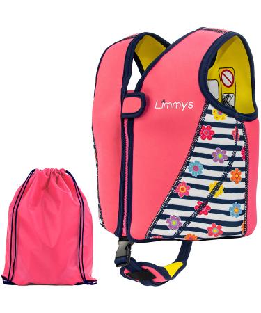 Limmys Premium Neoprene Swim Vest for Children - Ideal Buoyancy Swimming Aid for Girls - Drawstring Bag Included Small