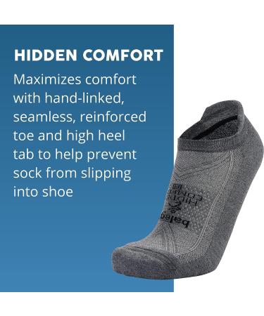 Hidden Comfort No-show Running Socks (4 Pairs) - Men and Women, White, Black, Charcoal, Gray, Medium - Buy Online on GoSupps.com
