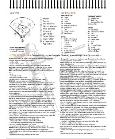 Softball Scorebook with Rules & Scoring | Heavy Duty for Youth & Adult Players - Buy Online on GoSupps.com