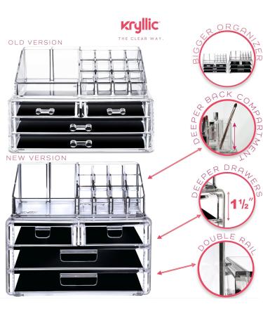 Premium Acrylic Makeup Jewelry Organizer - 16 Compartments & 4 Drawers for Lipsticks Brushes & Cosmetics - Clear Beauty Storage Solution - Buy Online on GoSupps.com