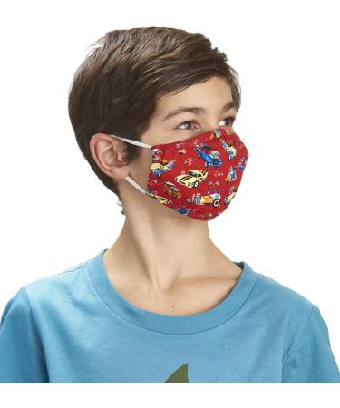 Hatley Unisex Kinder Double Layer Face Mask | Hot Rods Design | Comfortable Ear Elastic | Ideal for Kids - Buy Online on GoSupps.com