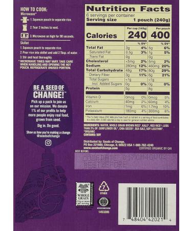Seeds of Change Brown & Red Rice with Chia & Kale 8.5oz - 6 Pack - Buy Online on GoSupps.com
