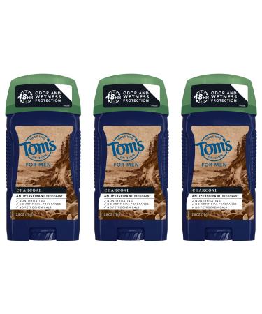 Tom's of Maine Natural Charcoal Antiperspirant Deodorant for Men, 2.8 oz. 3-Pack (Packaging May Vary) Fresh 2.8 Ounce (Pack of 3)