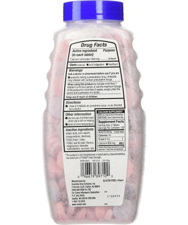 Kirkland Signature Ultra Strength Antacid 1000 MG Calcium Carbonate - 265 Assorted Berry Flavor Tablets - Buy Online on GoSupps.com