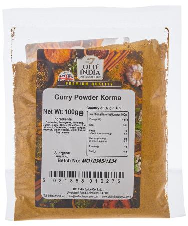Old India Curry Powder Korma 100g - Buy Online on GoSupps.com