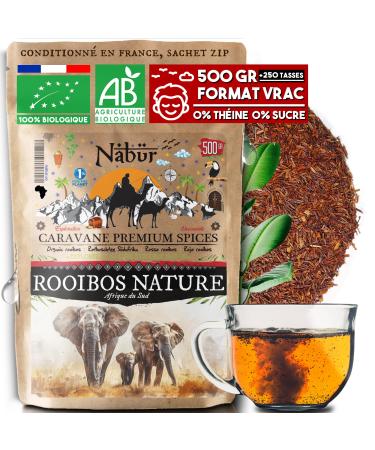 Nab r - Rooibos Nature BIO 500 gr | 100% Agriculture Biologique | Th Rouge Antioxydant Sans Th ine | Doux Relaxant | Rooibos vrac