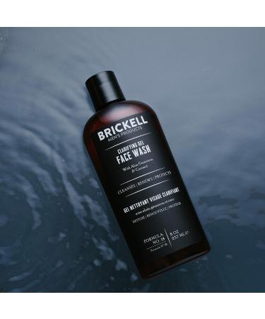 Brickell Men's Clarifying Gel Face Wash - Natural & Organic Daily Cleanser with Geranium, Coconut, and Aloe - 8oz - Buy Online on GoSupps.com