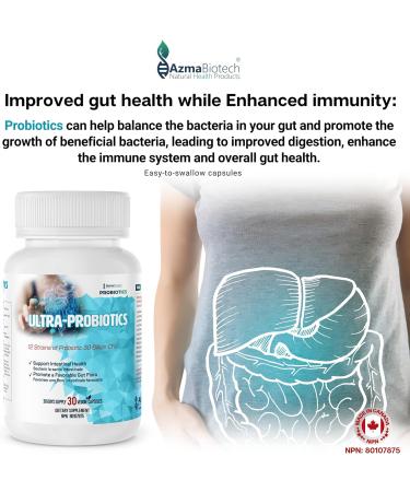 Ultra Best Probiotics Supplements 500 mg (30 Caps) - 30 Billion CFU Daily Probiotics Capsules for Gut Health & Digestive Health - Vegan Probiotics for Women & Men - Digestion Acidophilus Lactobacillus - Buy Online on GoSupps.com