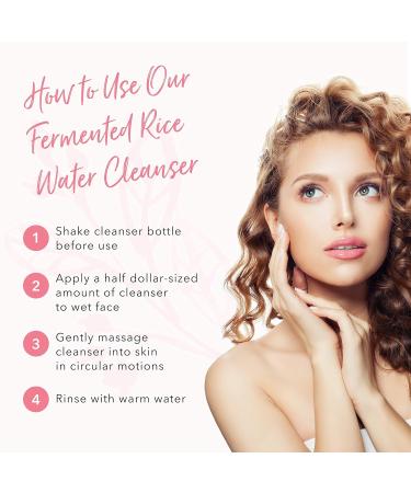 100% Pure Fermented Rice Water Cleanser - Natural Face Wash for All Skin Types Daily Makeup Remover - 3.4 Fl Oz - Buy Online on GoSupps.com