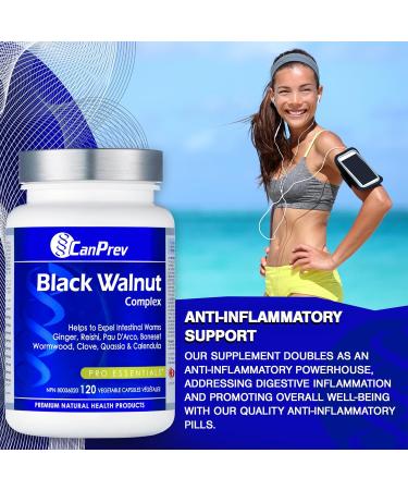 CanPrev - Black Walnut Complex 120 v-caps - Black Walnut Supplement for Digestive Health Stomach Pain Relief Easy Digestion Indigestion Relief & Diarrhea Relief - Anti Inflammatory Supplement - Buy Online on GoSupps.com
