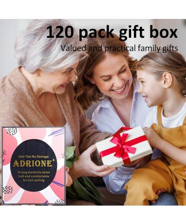 ADRIONE Black Hair Ties - 120 Pack Seamless Elastic Hair Ties for Women, Girls, and Men - No Damage Hair Ties for Thick, Curly Hair - Bun Hair Tie - Buy Online on GoSupps.com