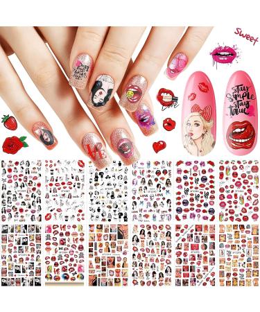 Lips Nail Art Stickers - Valentine's Day Decals for Women and Girls - Buy Online on GoSupps.com