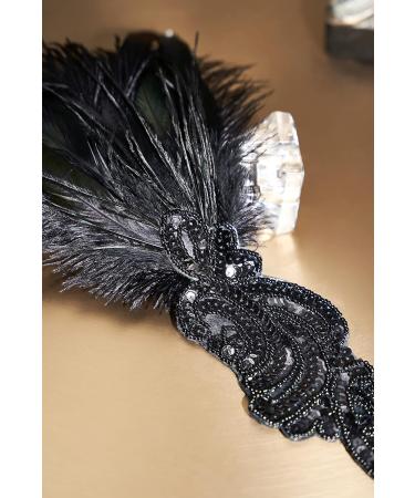 Buy BABEYOND 1920s Headband for Women | Gatsby Costume Accessories | Flapper Feather Hairband in Black - International Shipping Available - Buy Online on GoSupps.com