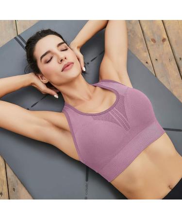 Heathyoga High Impact Padded Sports Bras 3-Pack for Women | Racerback Workout & Yoga Bras in Black, Blue & Pink (Size Large) - Buy Online on GoSupps.com