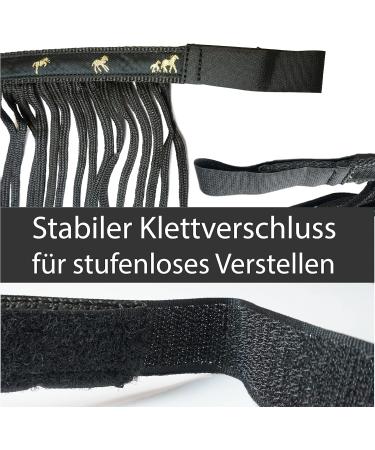Premium Fly Mask with Fringe & Velcro Fastener for Horses | Black Pony Shetty Cob & Warmblood Sizes - Buy Online on GoSupps.com