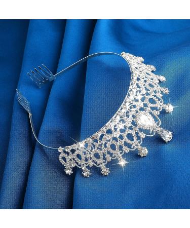 Sibba Rhinestone Crystal Tiara Comb - Bridal Wedding Princess Headwear | Silver Heart Crown for Bridesmaid, Prom, Birthday Party - Buy Online on GoSupps.com