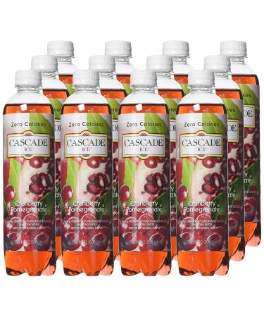 Cascade Ice Zero Cal Sparkling Water Cranberry Pomegranate 17.2oz (Pack of 12) - Refreshing Sugar-Free Flavored Water - Buy Online on GoSupps.com