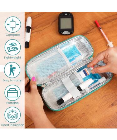 Belle Vous Insulin Cooling Bag Travel Set | Diabetes Pocket for Insulin & Meds | Reusable Cooling Packs | Portable Light Blue Medication Box - Buy Online on GoSupps.com