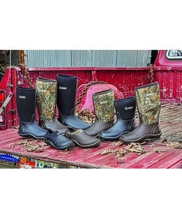 Guide Gear Men's Mid-High Bogger Waterproof Rubber Hunting Boots 5mm Neoprene Top - Size 12, Black - Buy Online on GoSupps.com