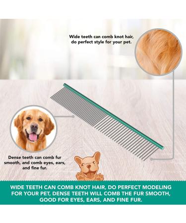 Ruff 'N Ruffus 2 PACK Stainless Steel Professional Pet Grooming Comb - Safe Grooming, Rounded Teeth, 7 1/2 - Buy Online on GoSupps.com
