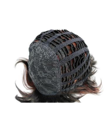 Short Human Hair Wig with Side Parting | Dark Brown with Red Highlights - DW411HH-2H130 | Shop Now! - Buy Online on GoSupps.com