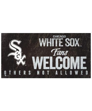 MLB Chicago White Sox Unisex Chicago White Sox Fans Welcome Sign, Team Color, 6 x 12