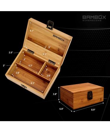 BAMBOX Stash Box with Rolling Tray, Smell Proof Containers, Wooden Locking Storage for Grinders, Papers, and Accessories - Buy Online on GoSupps.com