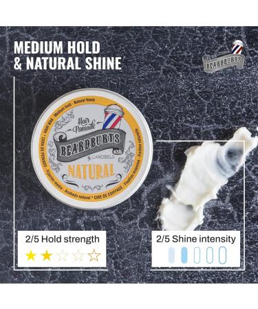 Beardburys Natural Hair Pomade - Medium Hold Half Matt Wax for Men | Professional Hair Styling 100ml - Buy Online on GoSupps.com