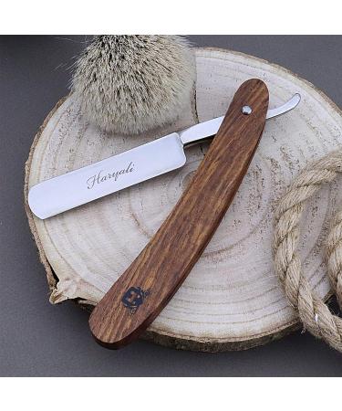 Haryali London 3 Pc Shaving Kit: Cut Throat Razor, Wooden Shaving Kit, Leather Strop & Honing Compound - Vintage Style Set, Perfect Gift - Buy Online on GoSupps.com